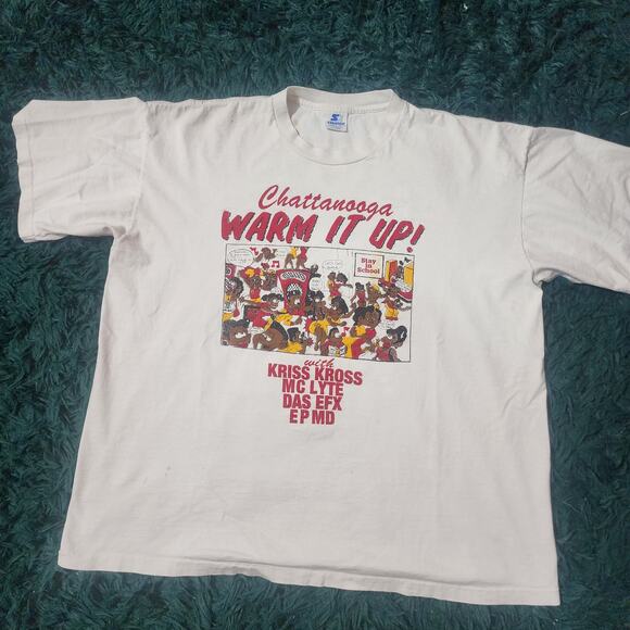 Vintage 90s Starter Chattanooga Warm It Up Rap Tee Kriss Kross XL USA - Picture 1 of 8